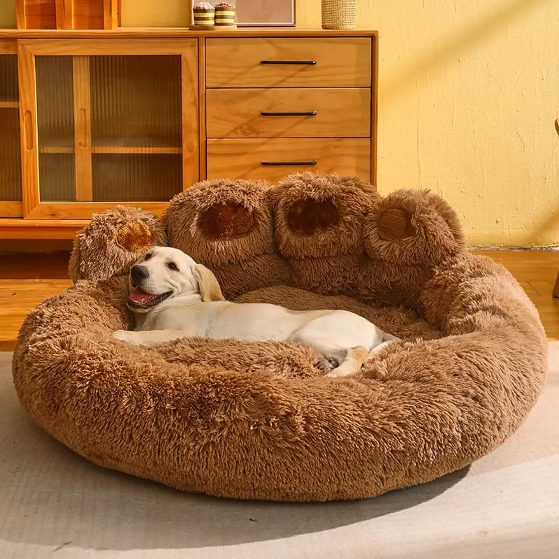 large sofa bed with bear-paw cushions