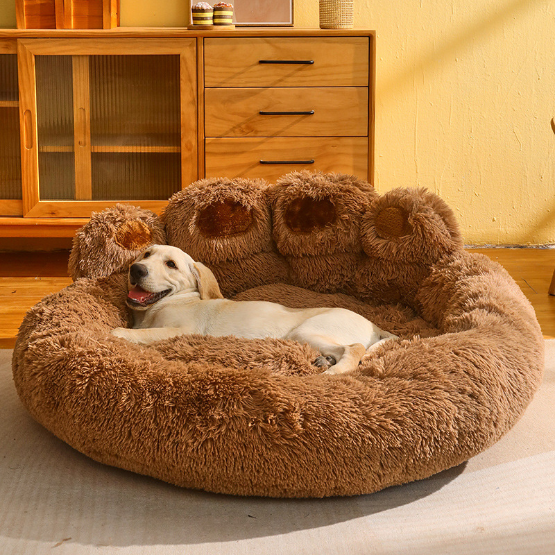 large sofa bed with bear-paw cushions