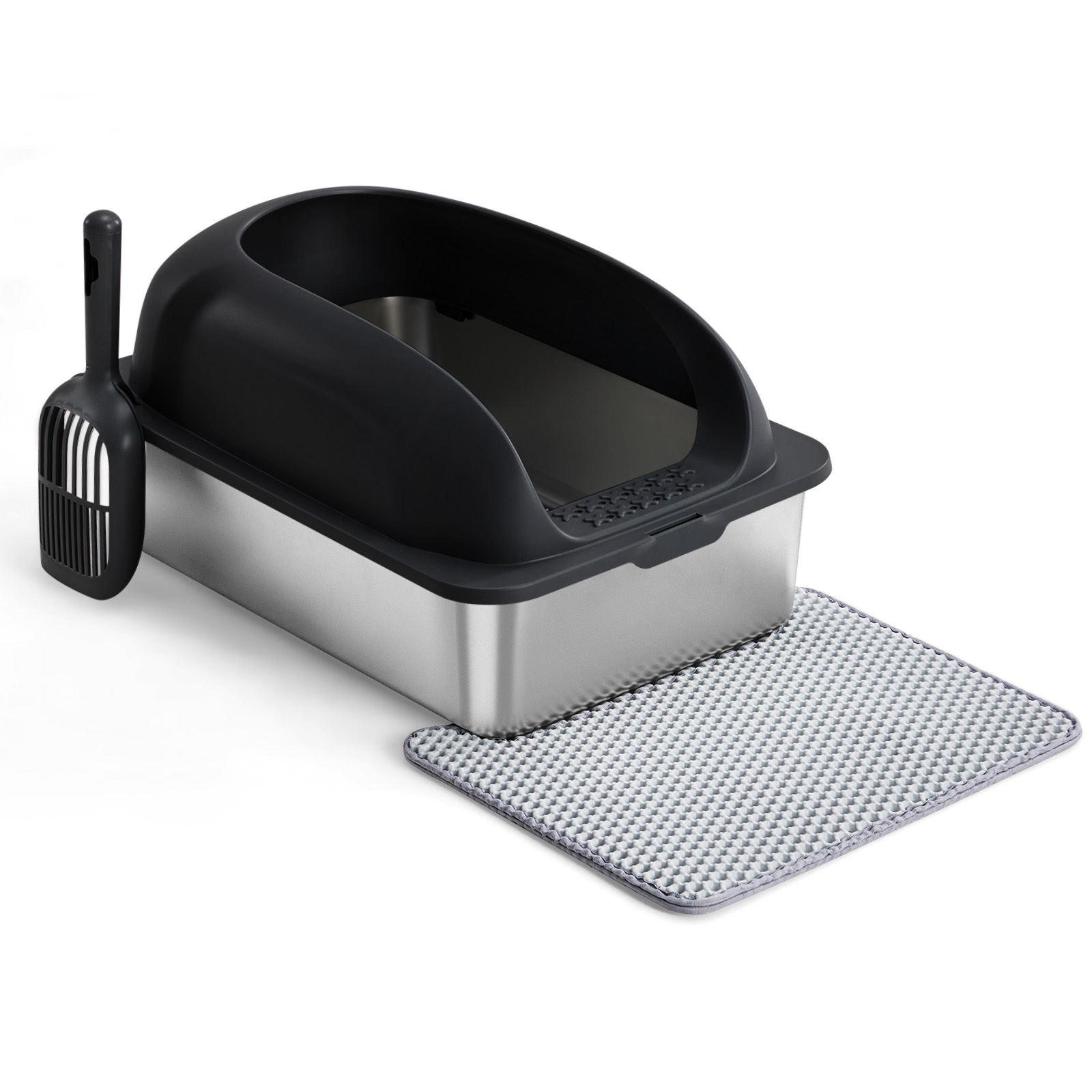 large covered steel litter box