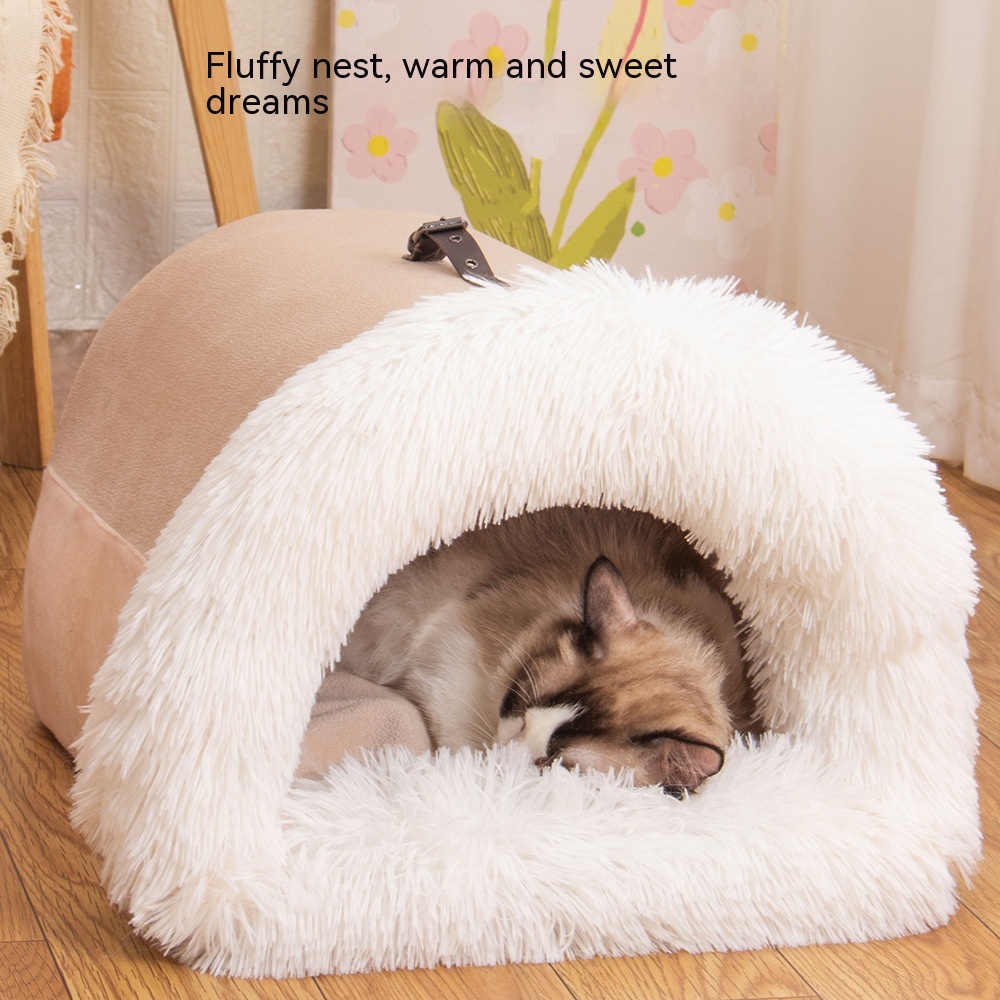 tunnel-shaped nest with a carry strap