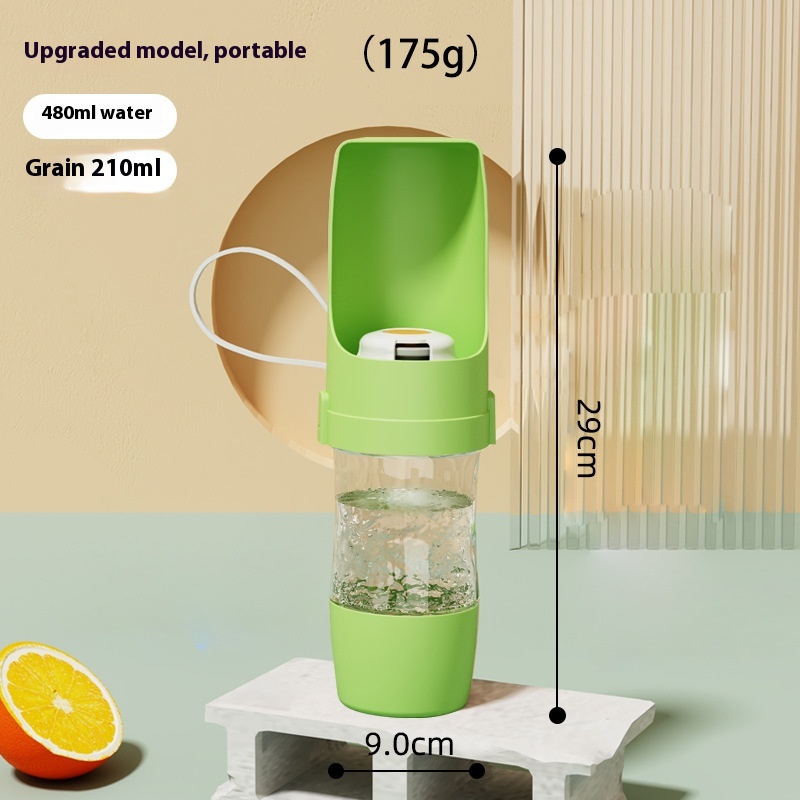 green cup with a kibble compartment
